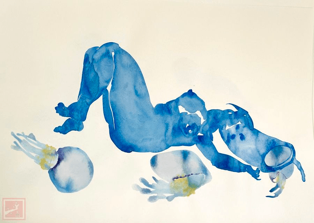 woman with jelly fish