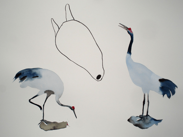 two cranes and an incarnate